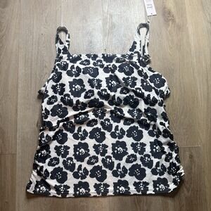 Lime Ricki Floral Square Neck tankini Swim Top black and white 4XL $79.50 MSRP